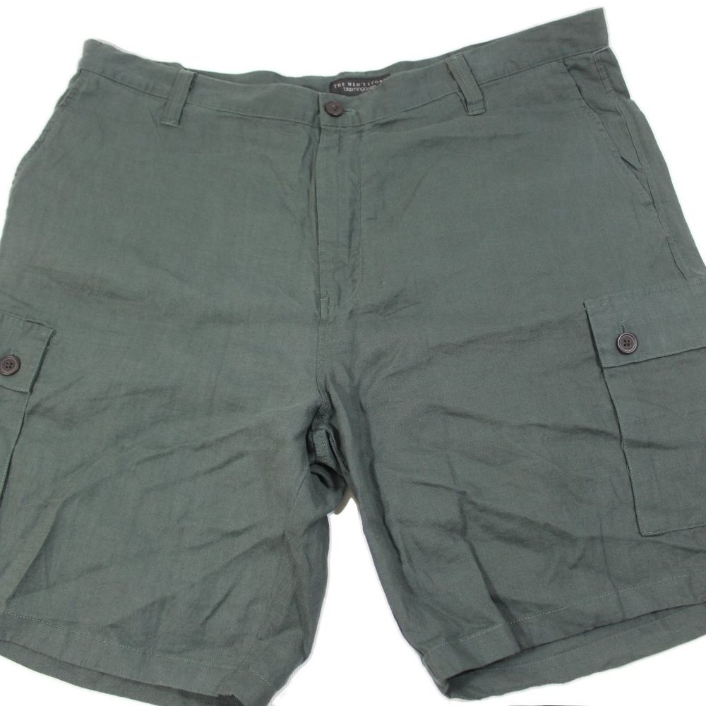 Bloomingdales/The Men's Store, Men's 100% Linen Cargo Shorts Green NWT